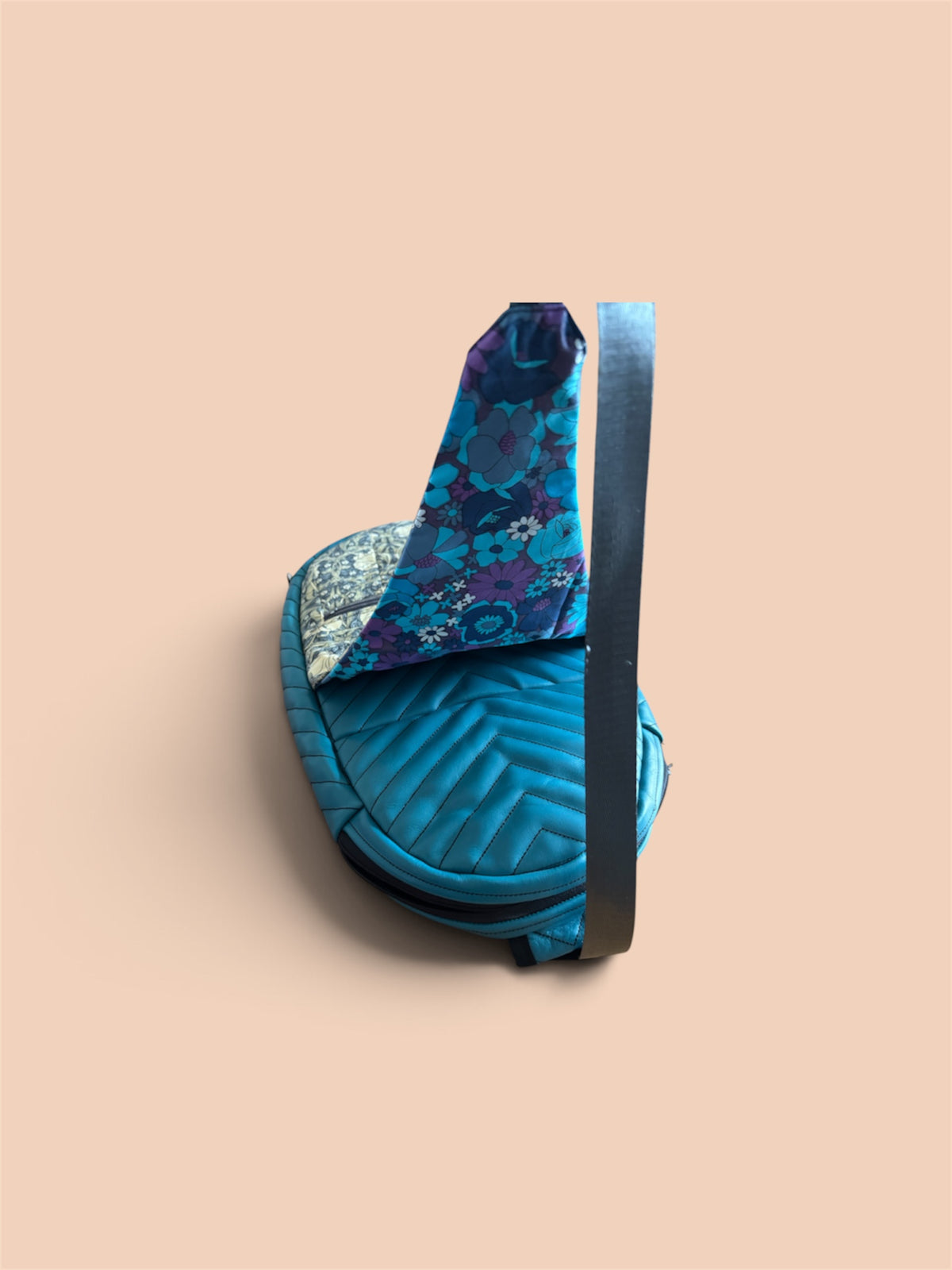 Teal leather crossbody bag