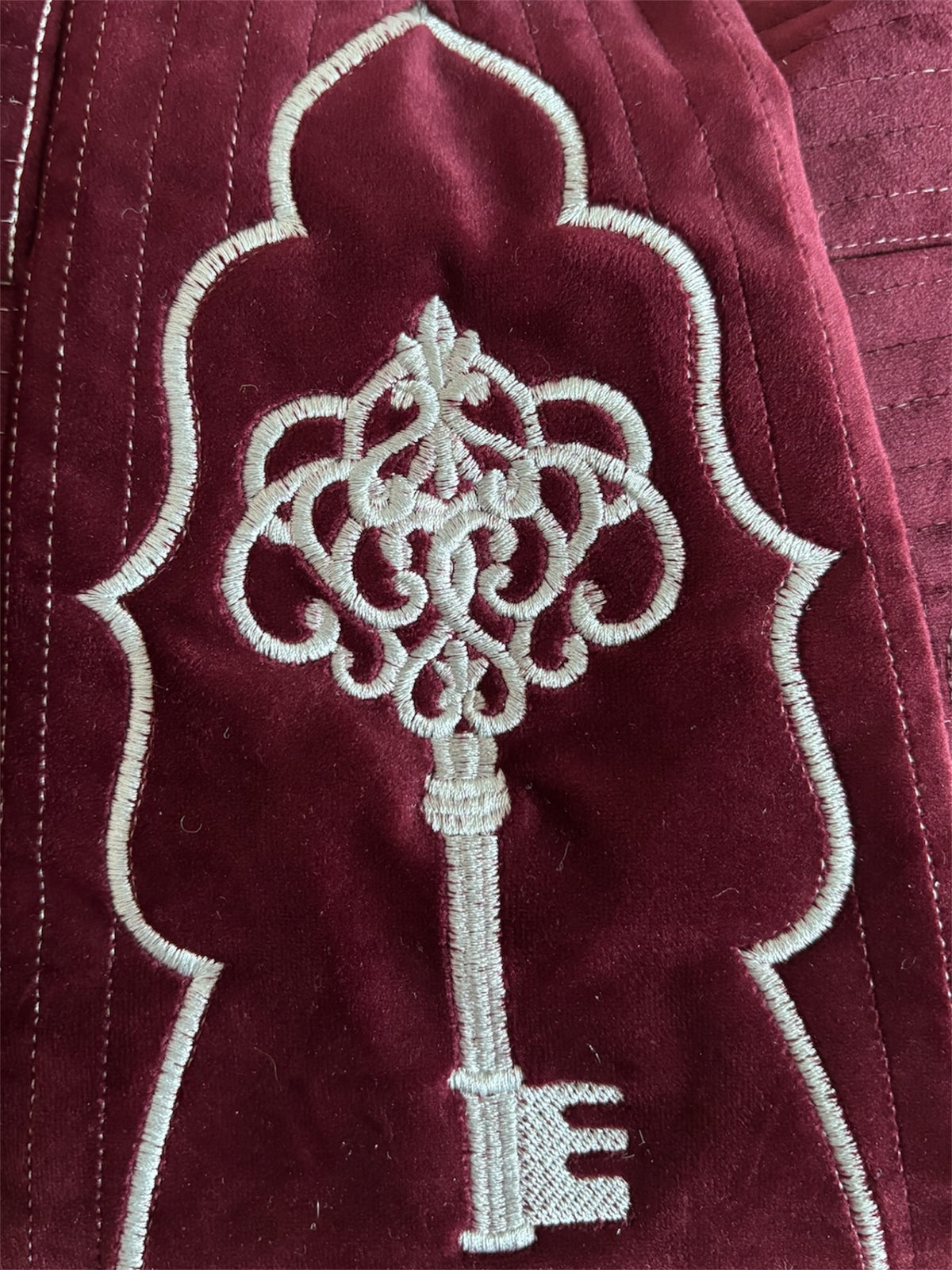 Burgundy soft velvet sling bag
