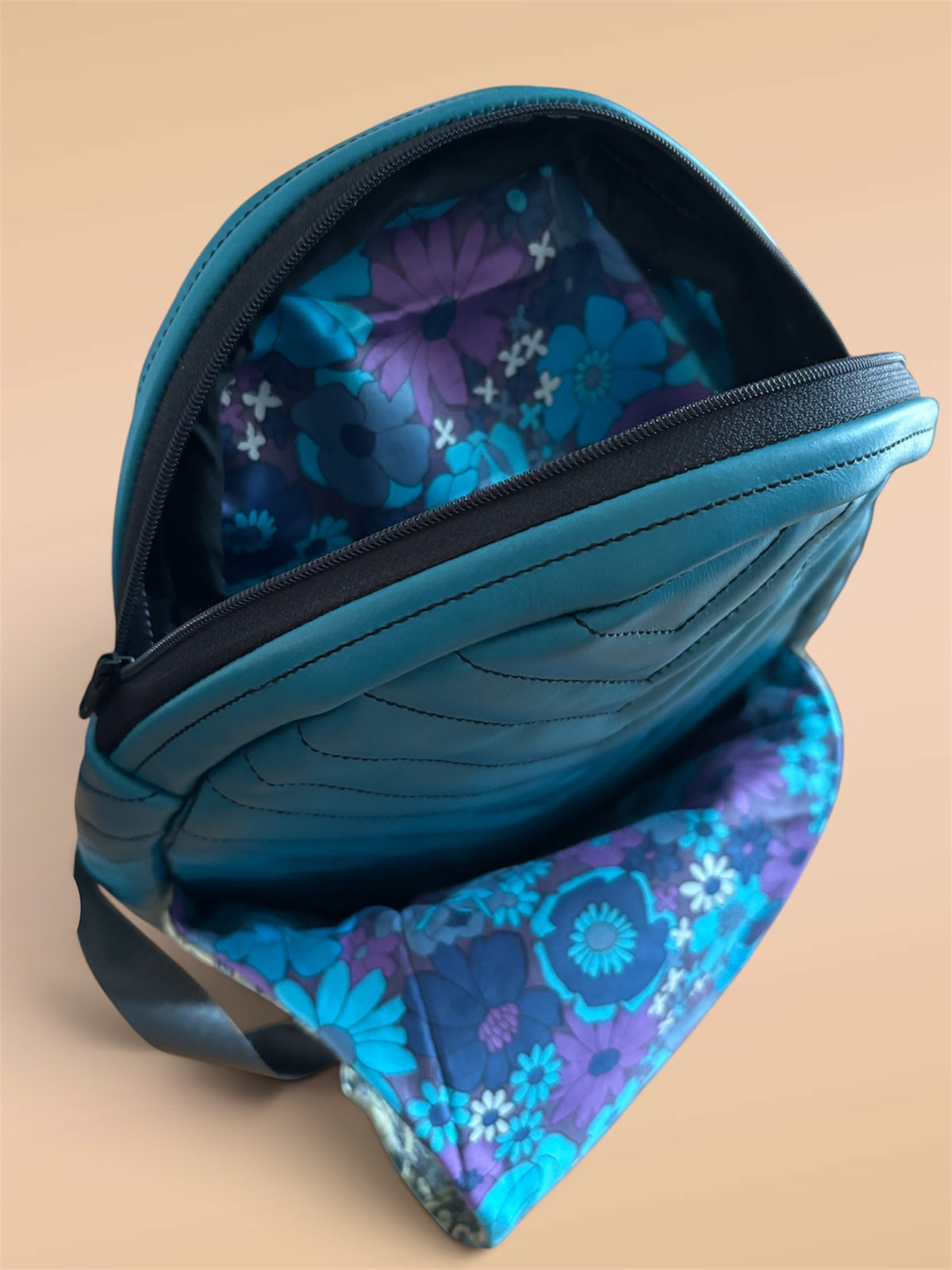 Teal leather crossbody bag