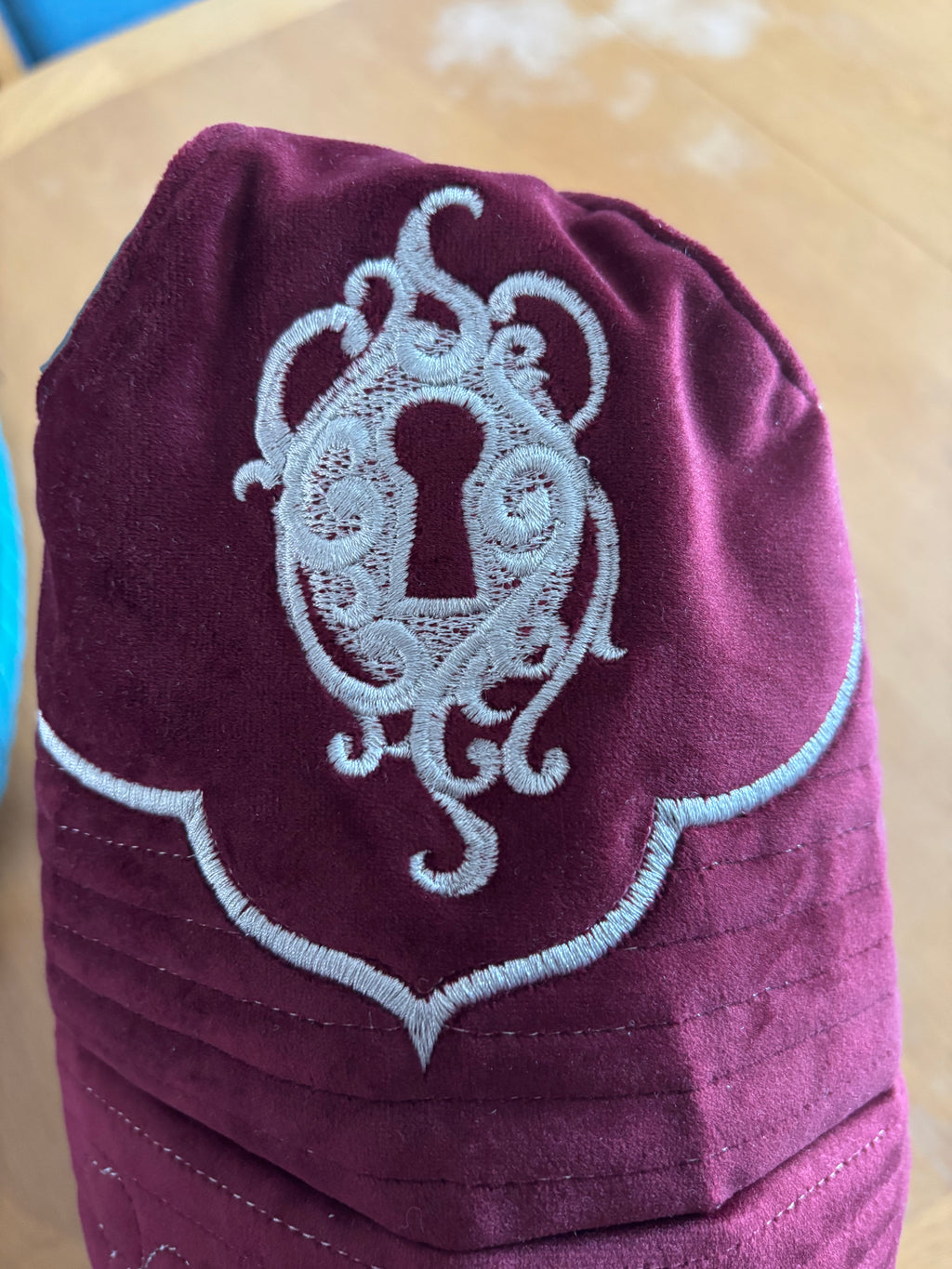 Burgundy soft velvet sling bag